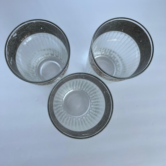 Culver Silver Rimmed Tyrol Highball Set of 3 Vintage 1960's Glasses - Picture 5 of 7